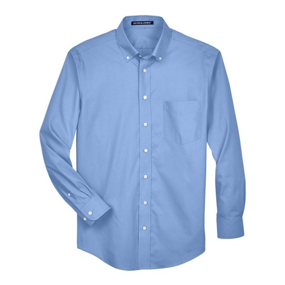 Devon & Jones Crown Collection Oxford Woven Dress Shirt / Light Blue